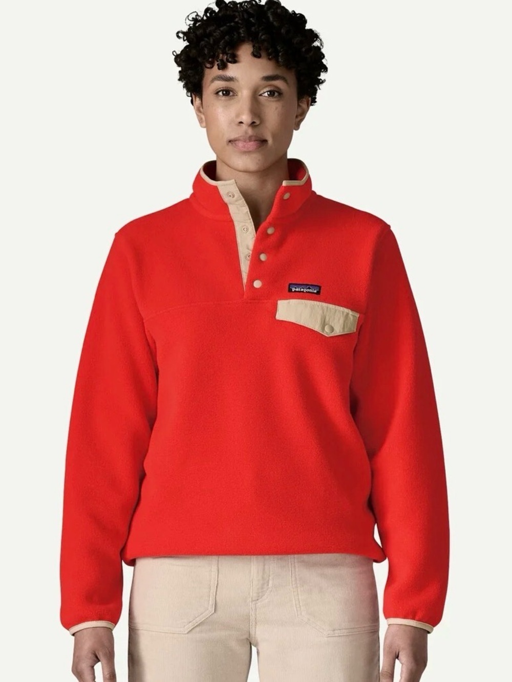 Patagonia Women's Lightweight Synchilla® Snap-T® Fleece Pullover - Sizzle Red - Picture 2 of 5